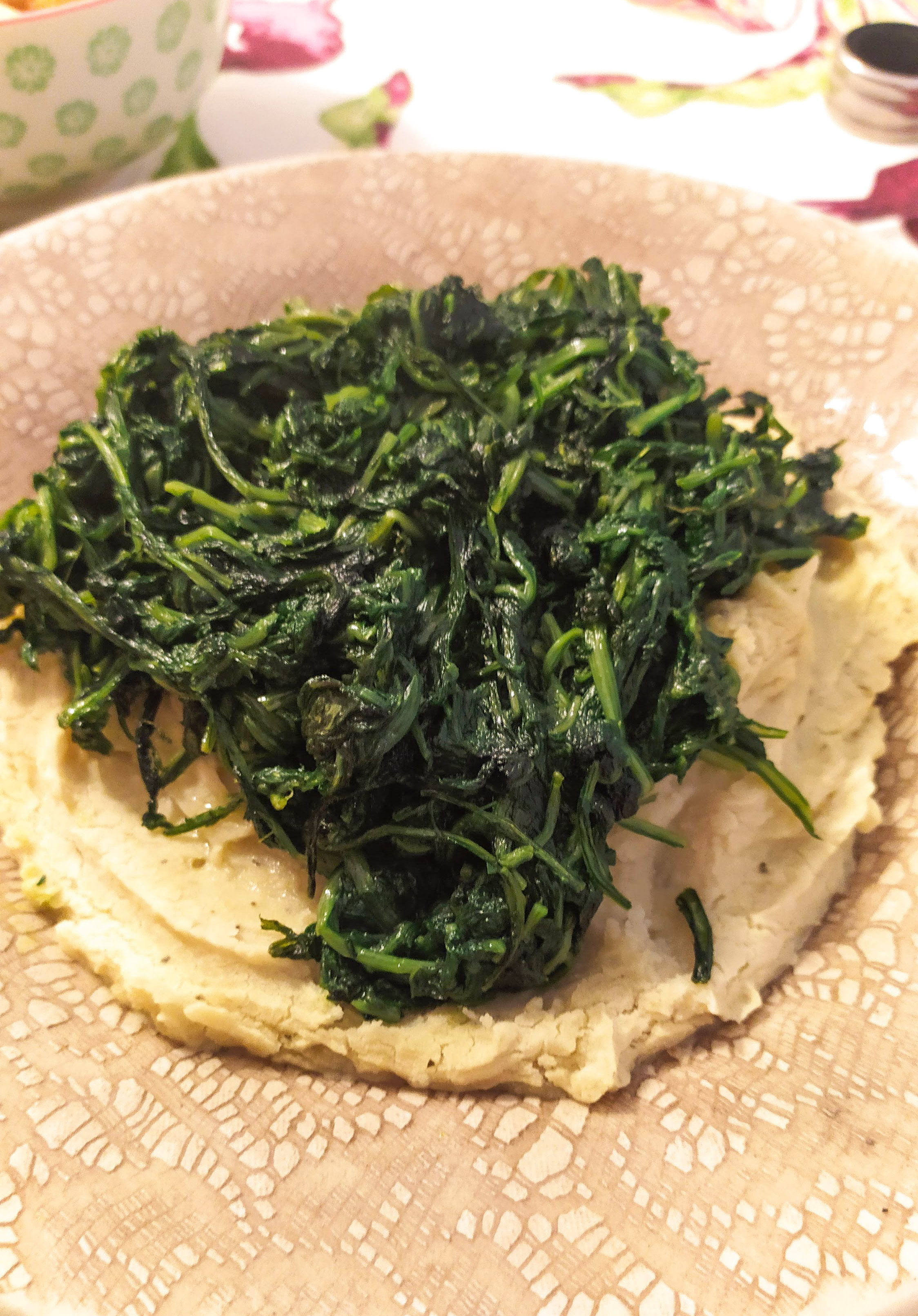 mashed fava beans with wild chicory
