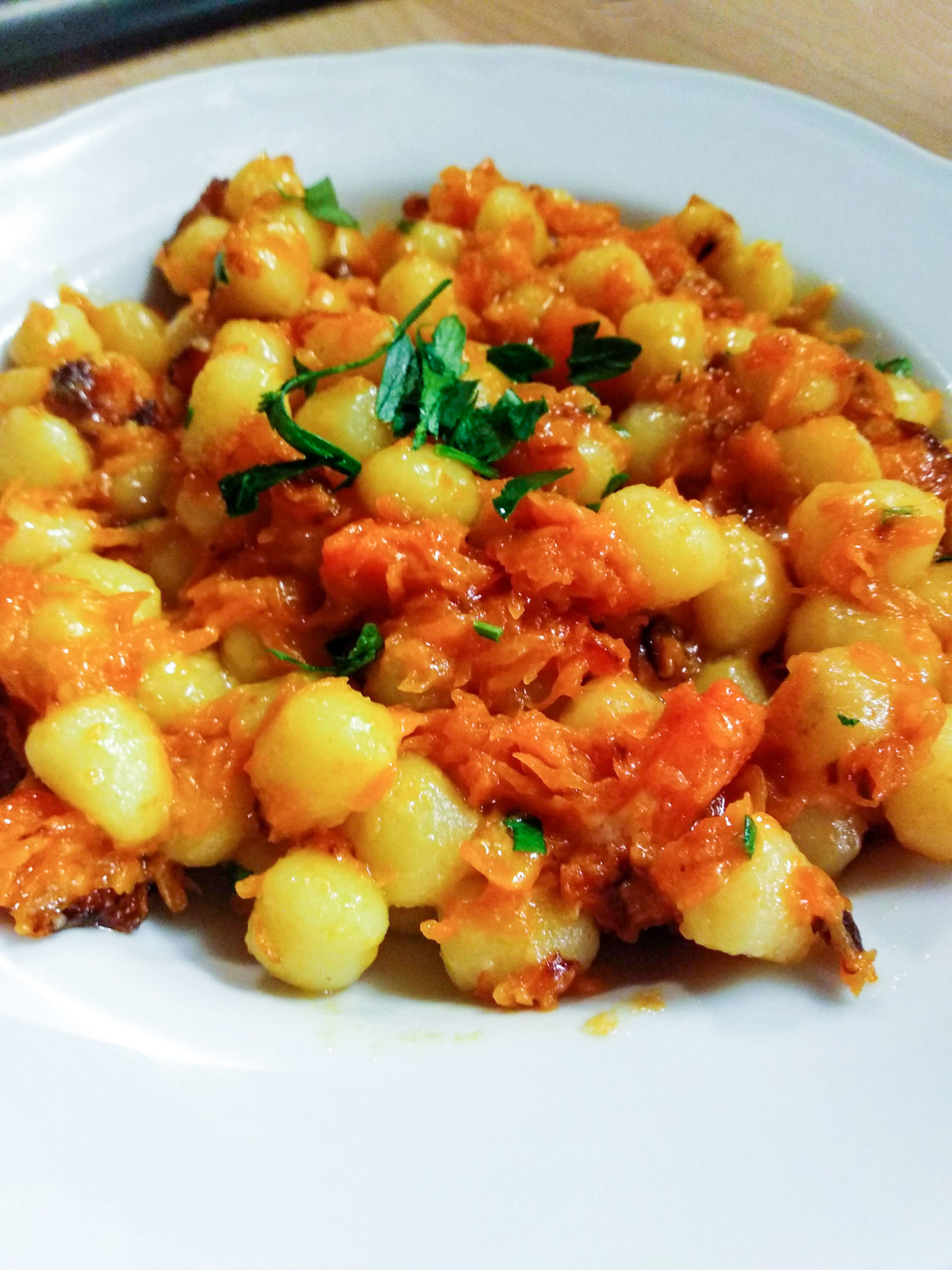 gnocchi with pumpkin sauce