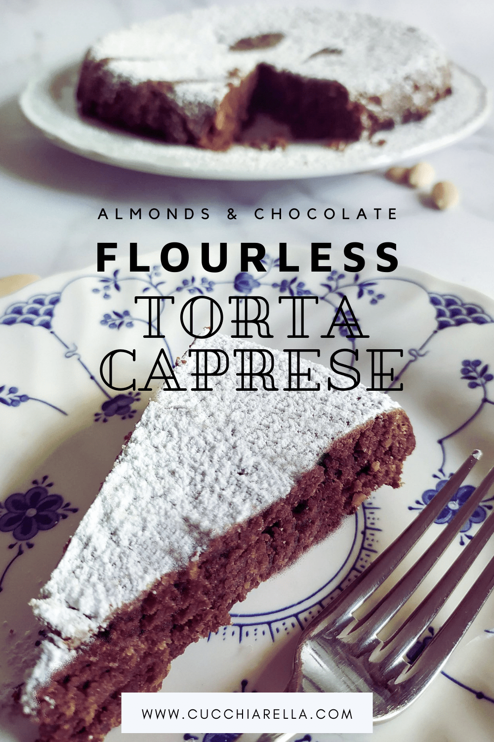 flourless almond chocolate cake - torta caprese