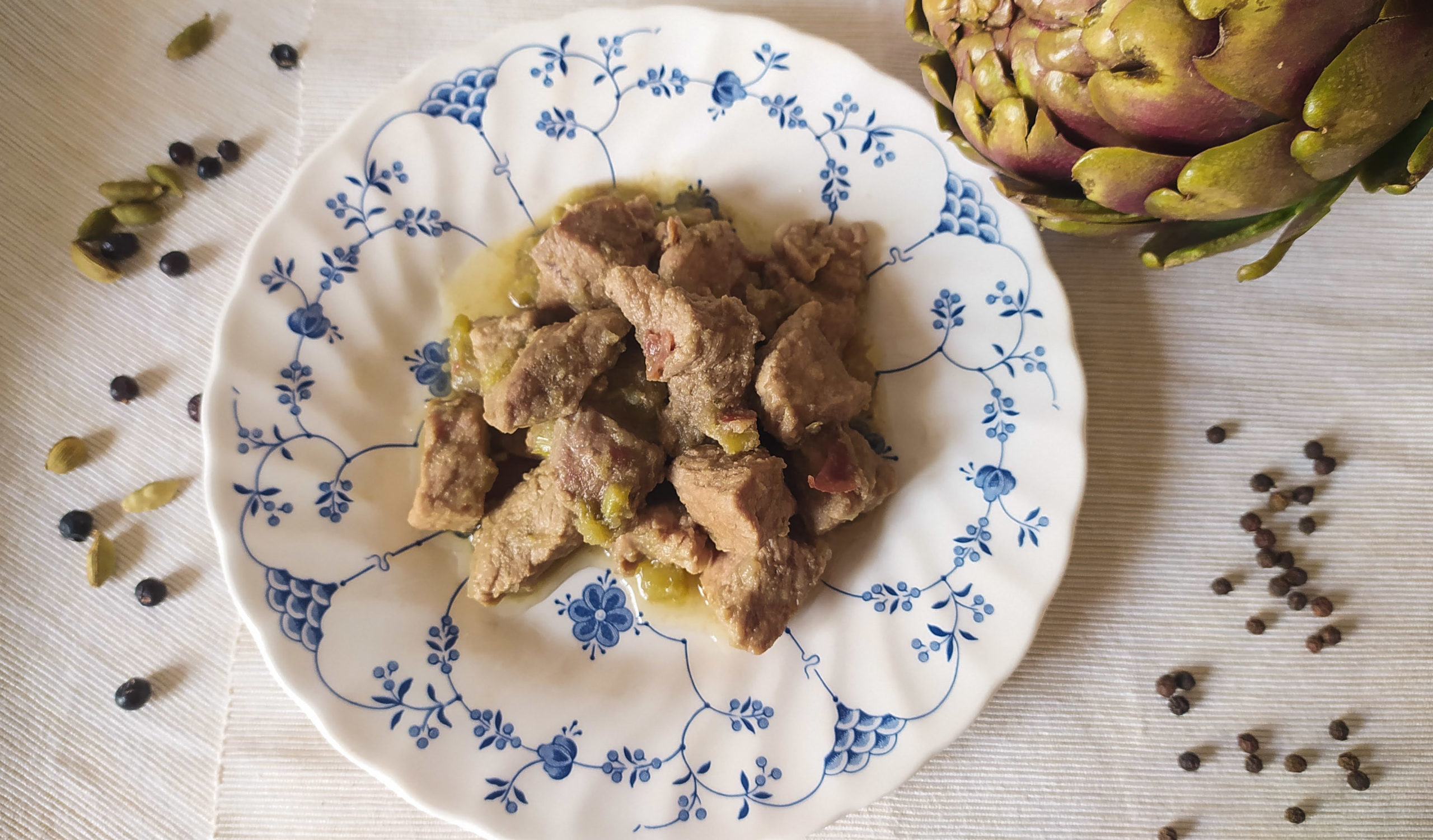 Veal and pork stew with artichokes